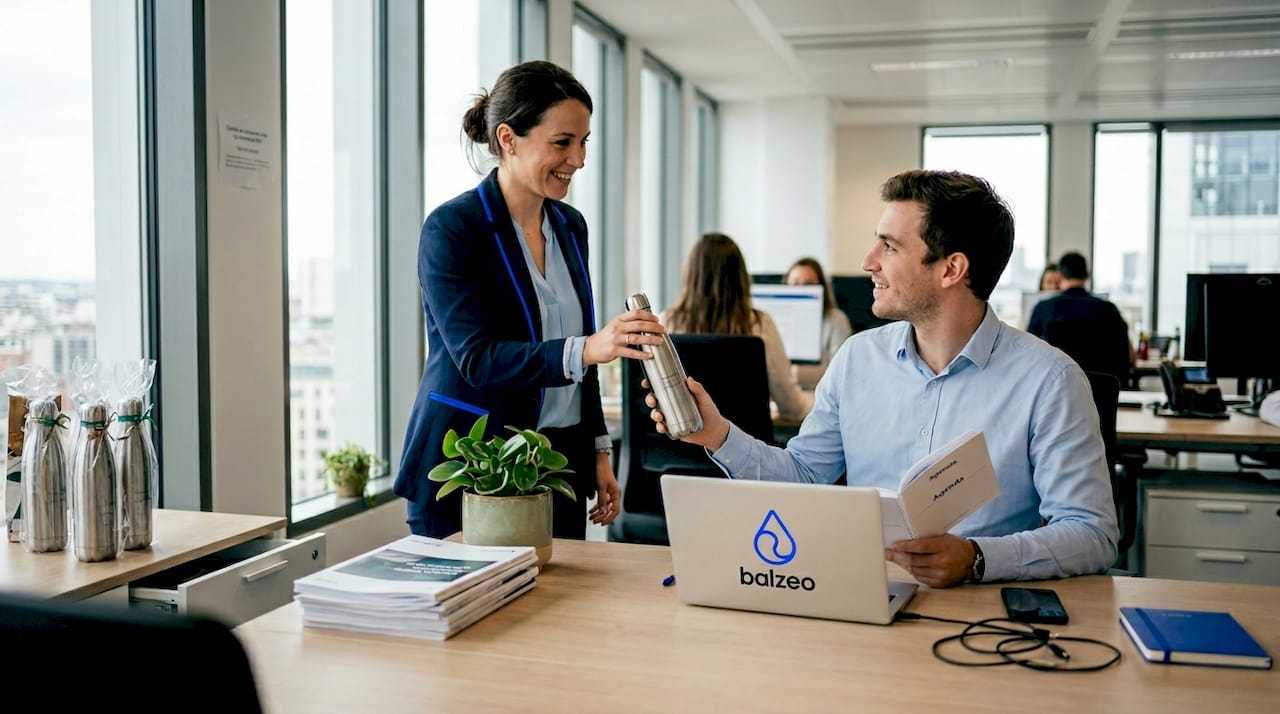 Offrir une gourde personnalisée à un collègue au bureau