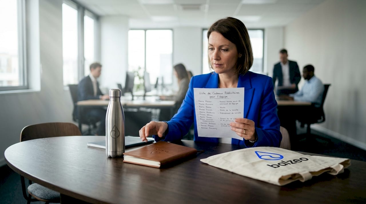 Un manager en train de sélectionner des cadeaux d’affaires haut de gamme