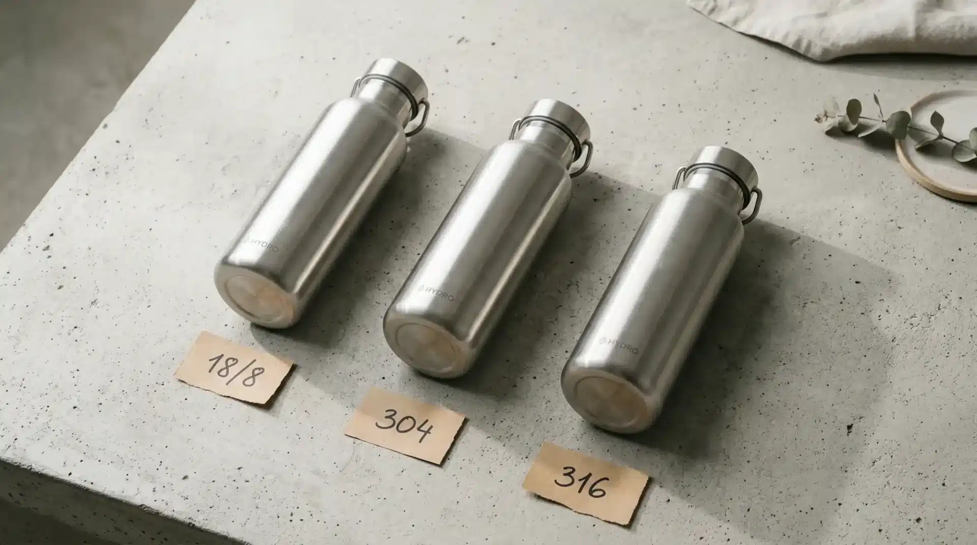 gourde inox alimentaire comparatif acier 18/8 304 316 qualité saine