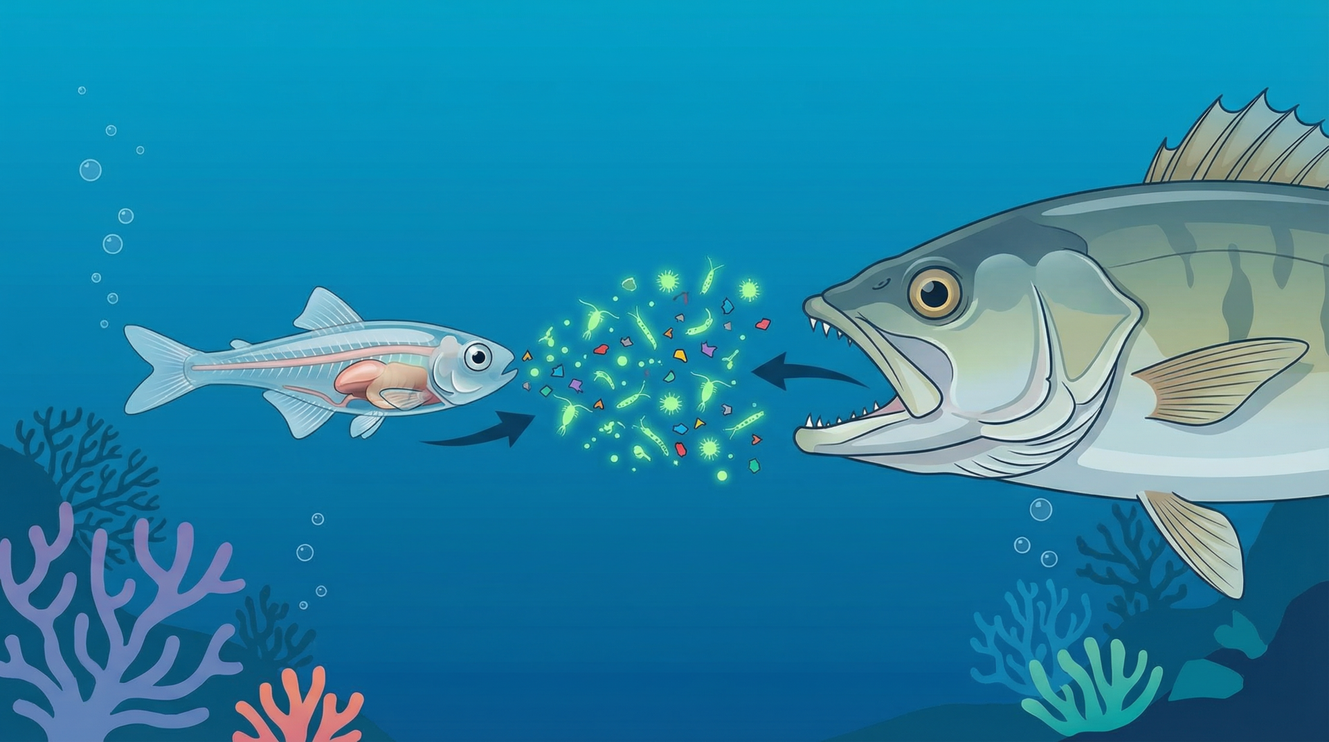 L’impact du plastique sur les poissons que nous consommons 2 Illustration poissons et plastique